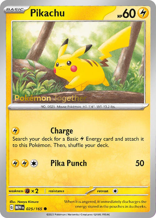 Pikachu - 025/165 (Pokemon Together) - Miscellaneous Cards