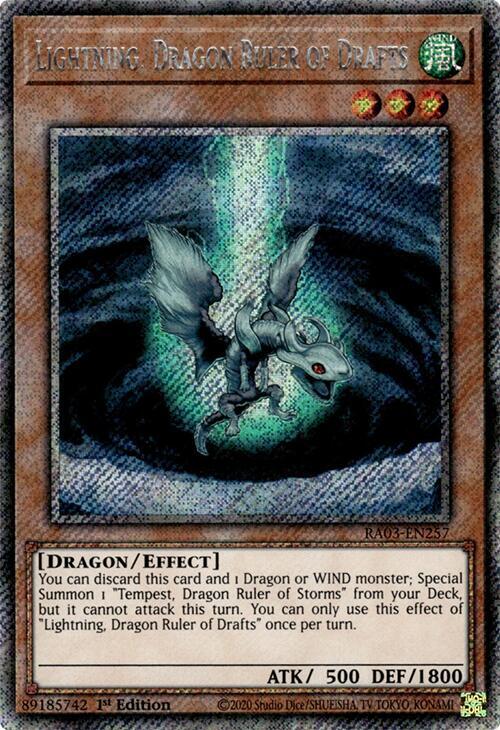 Lightning, Dragon Ruler of Drafts (Platinum Secret Rare) - Quarter