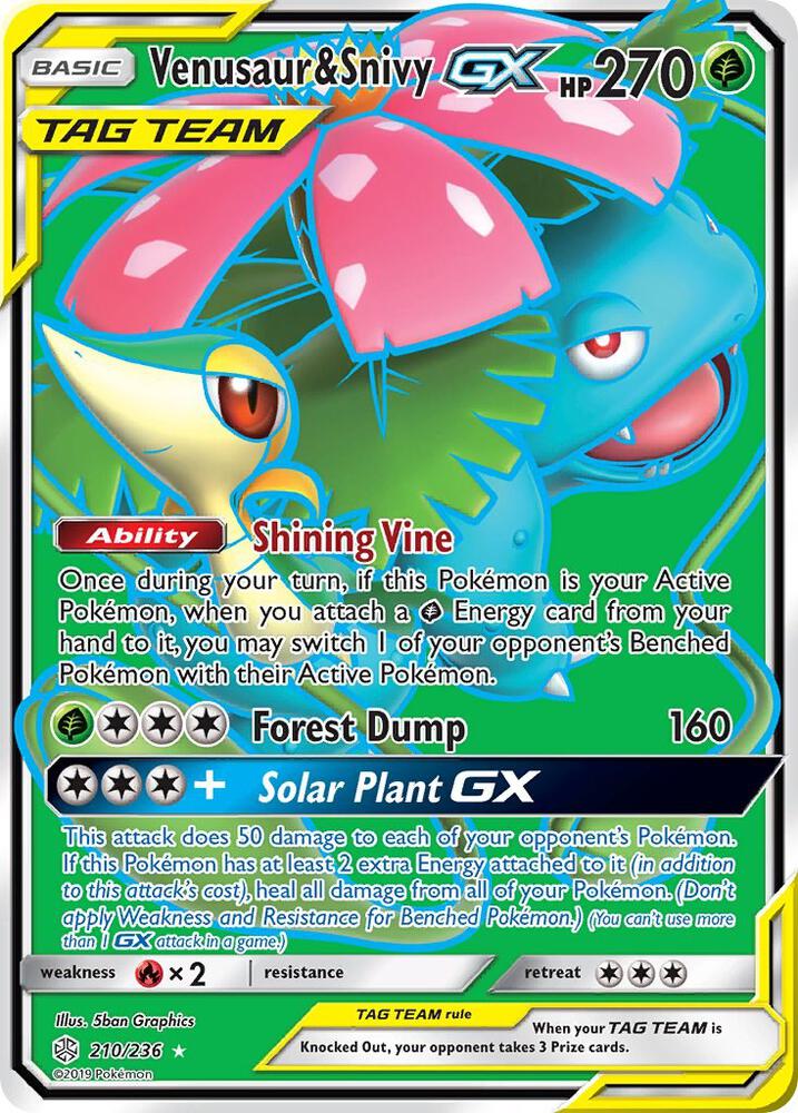 Venusaur & Snivy GX (Full Art) - SM - Cosmic Eclipse - Pokemon