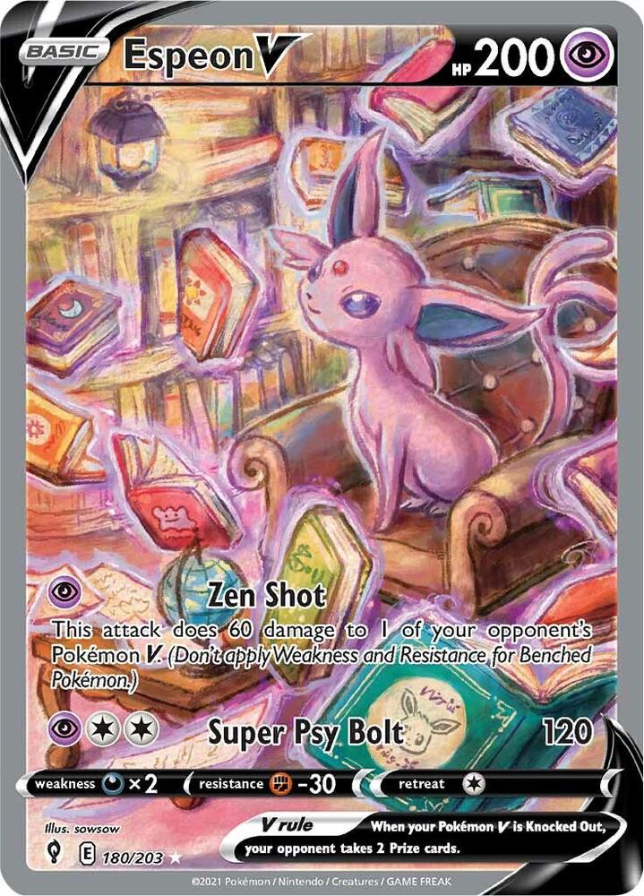 Espeon V (Alternate Full Art) - SWSH07: Evolving Skies - Pokemon