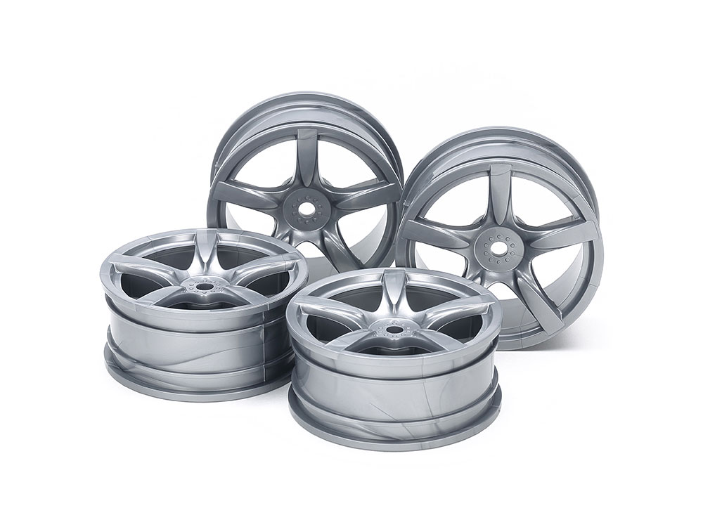 SP.1072 5本アーチスポークホイール (銀) 4本 (24mm/±0): RCモデル