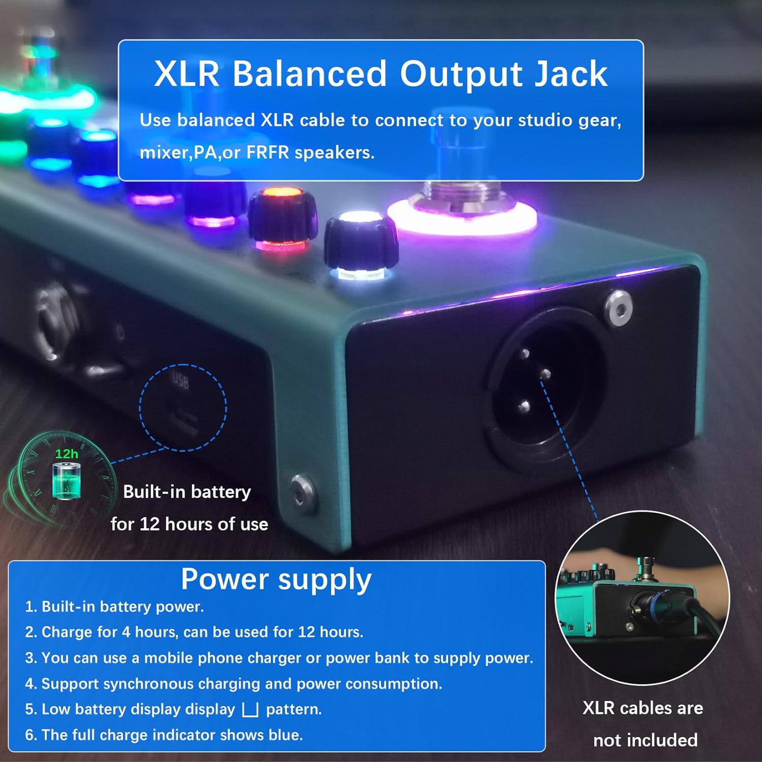 M-VAVE TANK-G Multi-effects Guitar Pedal, 36 Presets, Delay