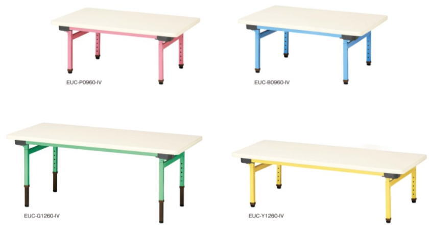 幼稚園・保育園・幼児教室用家具 折りたたみテーブル 高さ調整テーブル