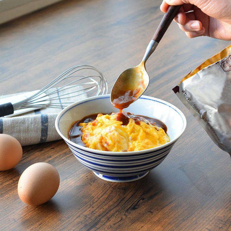 おてがる丼 おてがる丼 ボーダー青〈1個〉 波佐見焼 |皿や鉢など和食器
