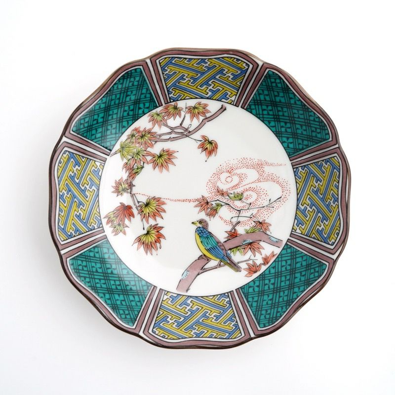 九谷焼 伝統柄 【九谷焼】4.5号皿揃 花鳥絵変り〈5枚〉 |皿や鉢など和