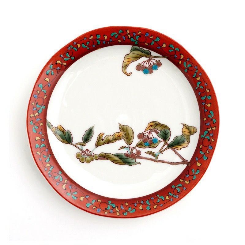 九谷焼 伝統柄 【九谷焼】5.5号皿揃 木の実絵変り〈5枚〉 |皿や鉢など