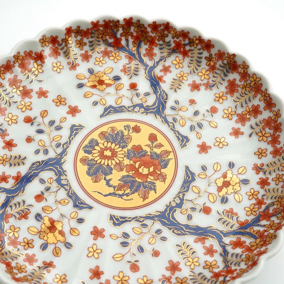 波佐見焼・三川内焼（長崎県） 【波佐見焼】錦桜樹紋 菊割 5号皿〈1枚