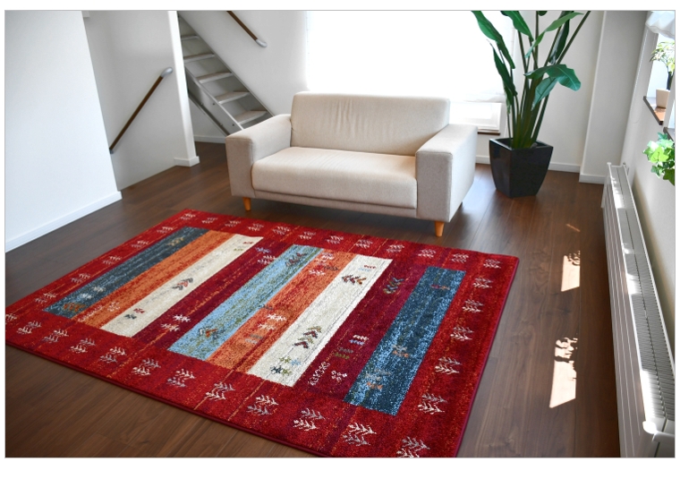 ギャッベ ラグ おしゃれ 4.5畳 240×240 カーペット 絨毯 じゅうたん 防