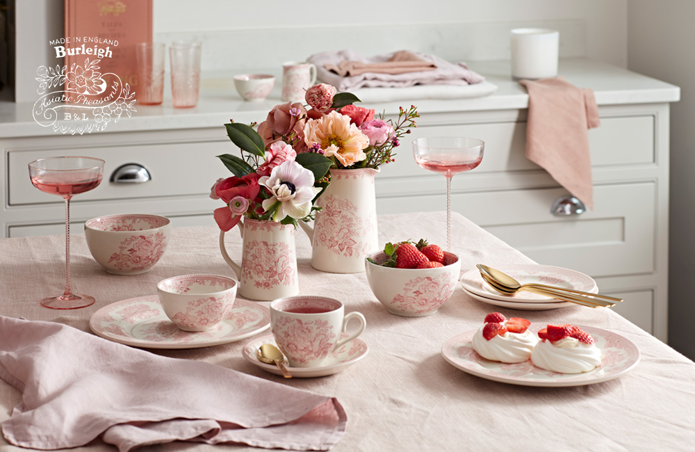 イギリス食器 Burleigh ピンクアジアティックフェザンツ プレートM