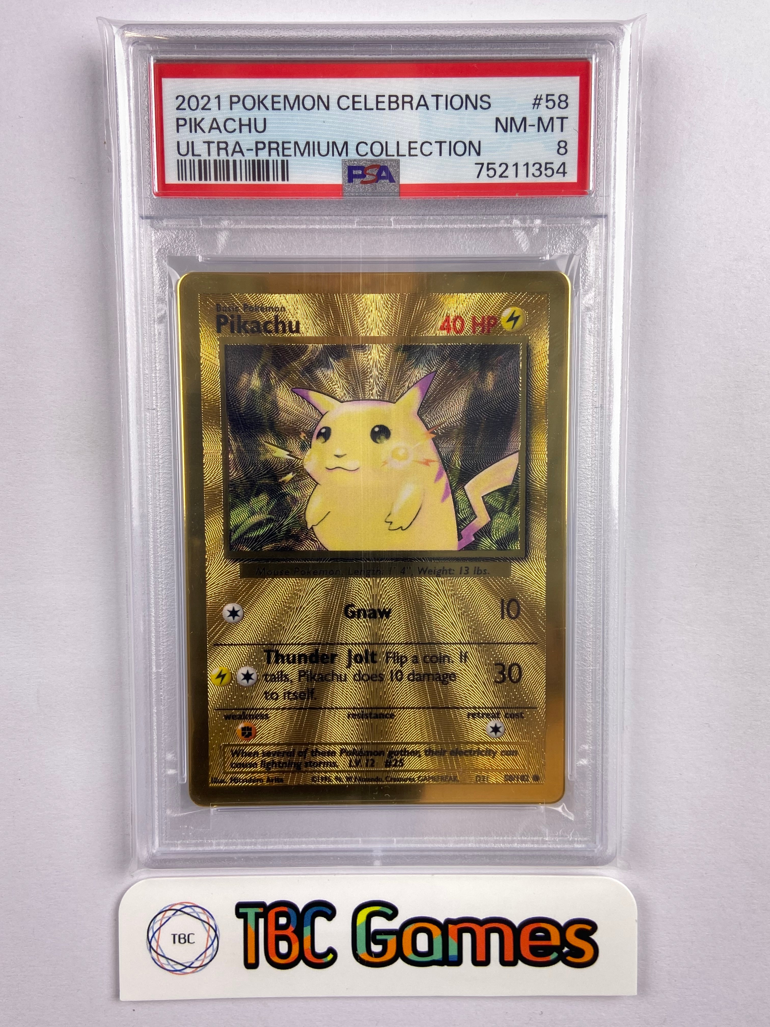 Pikachu Celebrations UPC Metal 58/102 PSA 8 – TBC Games