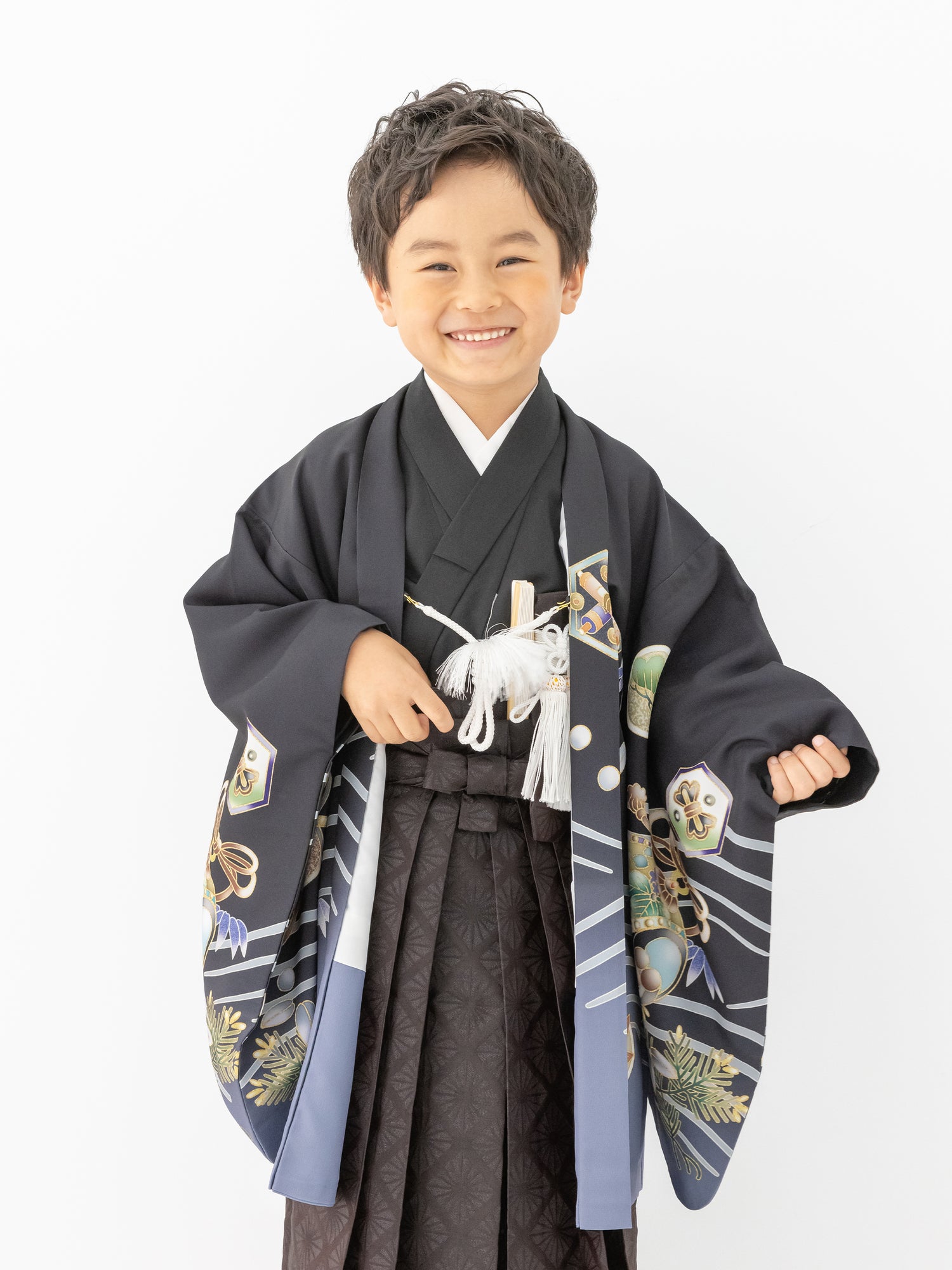 S0513 鷹に波/黒 | 七五三着物レンタル | tententen – tententen(てん