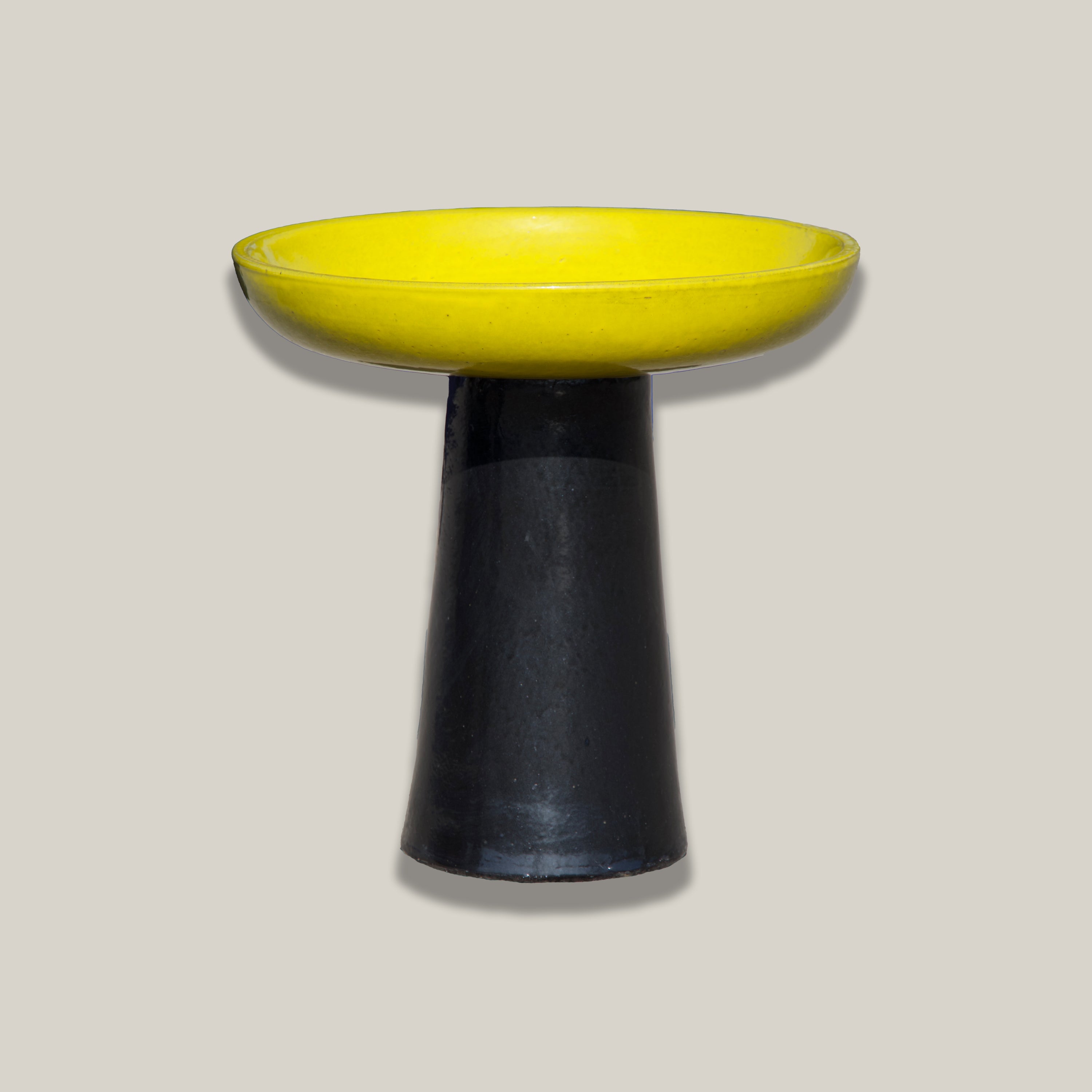 Atomic Yellow Ceramic Bird Bath | Ten Thousand Pots