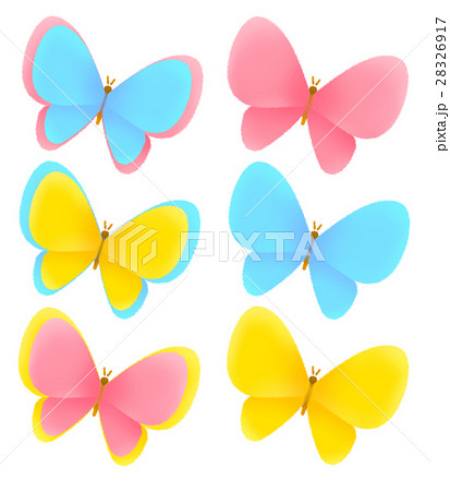 カラフルなちょうちょセットのイラスト素材 [28326917] - PIXTA