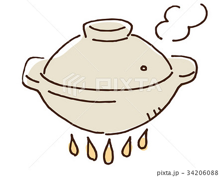 土鍋のイラストのイラスト素材 [34206088] - PIXTA