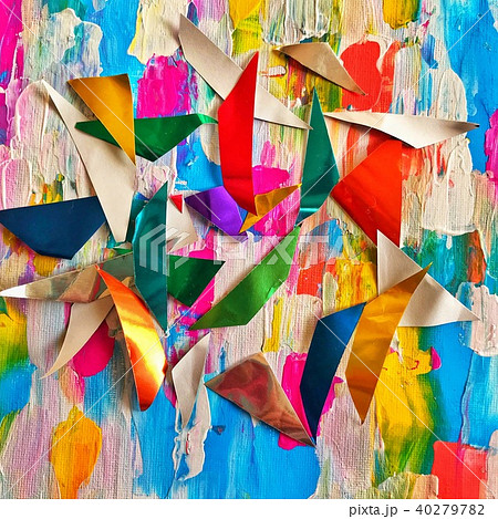 壁紙 抽象画 カラフル 芸術 絵画 ポップ アクリル絵の具 折り紙の