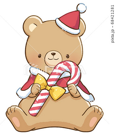 くまとクリスマス（キャンディ）のイラスト素材 [68421281] - PIXTA