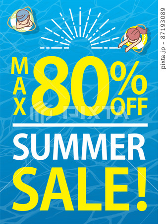サマーセールポスター MAX80%OFFのイラスト素材 [87193089] - PIXTA