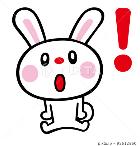 驚くビックリマーク付きウサギのイラスト素材 [95612860] - PIXTA