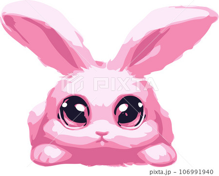 ピンク色のかわいいうさぎのイラスト素材 [106991940] - PIXTA