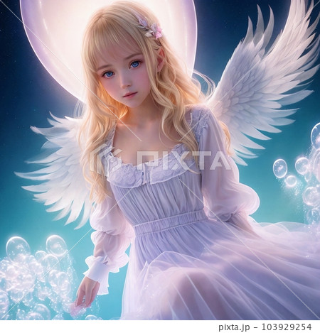 シャボン玉と天使22のイラスト素材 [103929254] - PIXTA