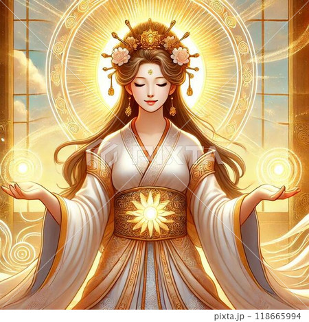ヒーリングを施す天照大御神のイラスト素材 [118665994] - PIXTA