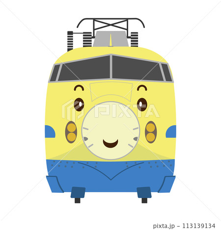 かわいいスマイル顔の922形ドクターイエローのイラストのイラスト素材