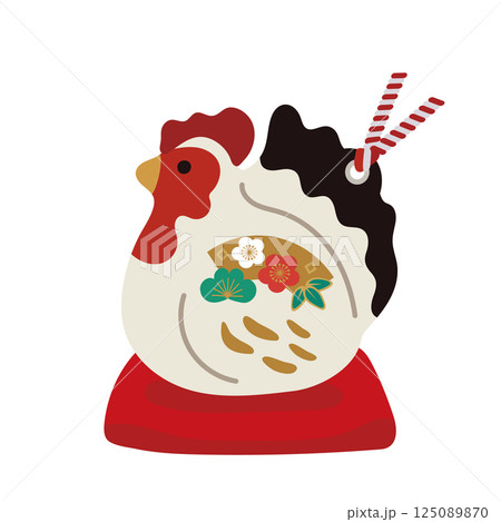 十二支の置物 干支の土鈴のイラスト 酉年 2029年のイラスト素材