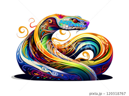 抽象的な蛇のイラストレーションのイラスト素材 [120318767] - PIXTA