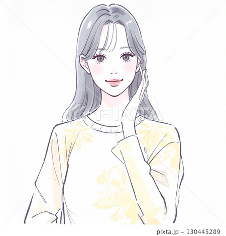 水彩画・手描き風の女性・女の子のイラスト素材のイラスト素材
