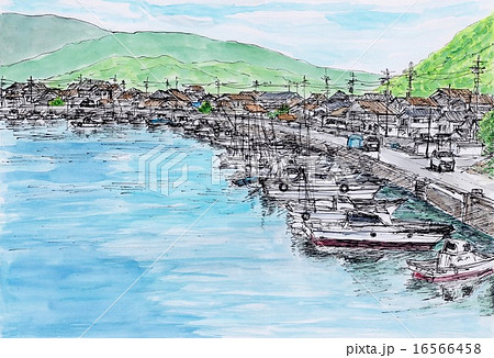 漁村 水彩画のイラスト素材 - PIXTA