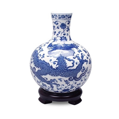 国立故宮博物院 3D文物鑑賞-3D文物-明 永楽 青花穿蓮龍紋天球瓶