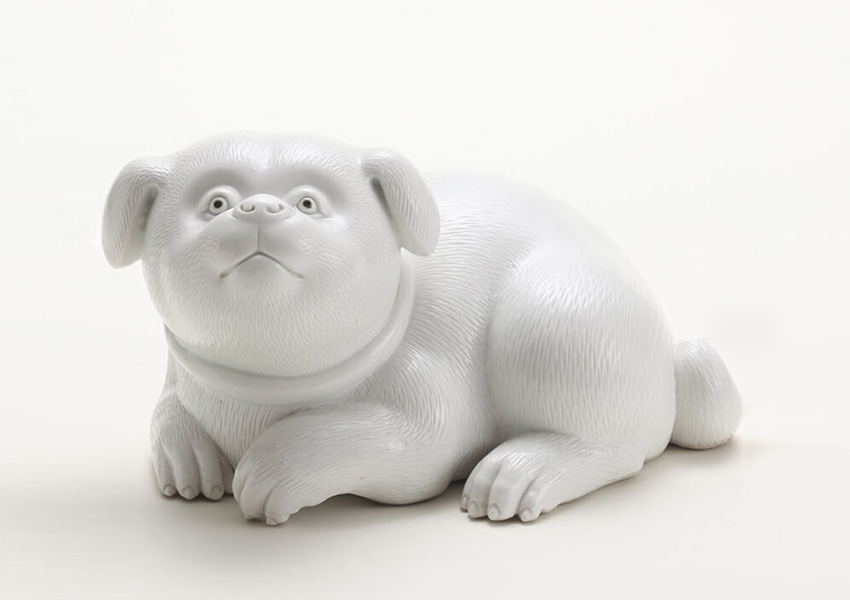 三川内焼 白磁子犬置物（長崎） || THE COVER NIPPON