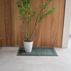 ヴィンテージ風ミニラグマット TOCORU Series ブハラ ループ グリーン