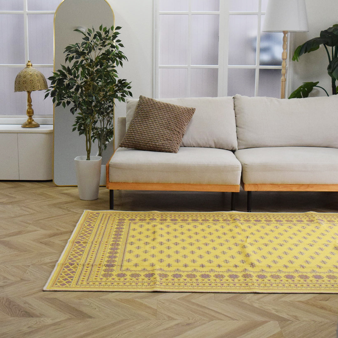 ヴィンテージ風ラグ TOCORU Series ブハラ ループ イエロー– ラグと