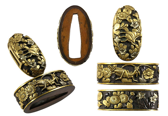 日本刀の縁頭｜桔梗秋虫｜日本刀・刀剣販売店・東京【十拳】