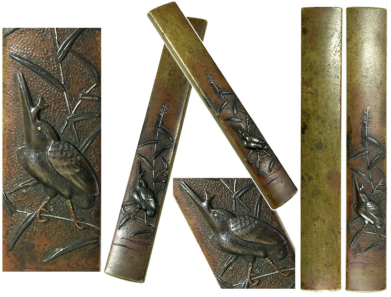 日本刀の小柄｜宣徳地芦にカワセミ図｜日本刀専門店・東京【十拳】