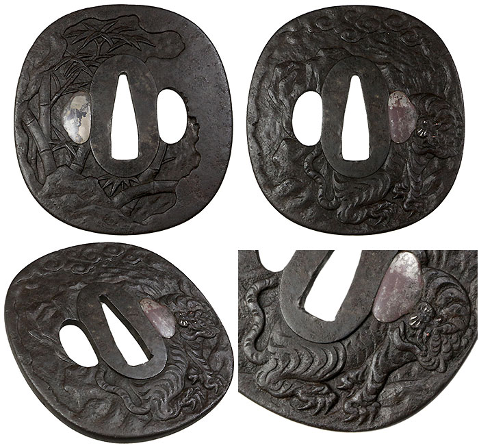 日本刀の鐔｜鉄地竹虎図鍔｜日本刀・刀剣販売店・東京【十拳】