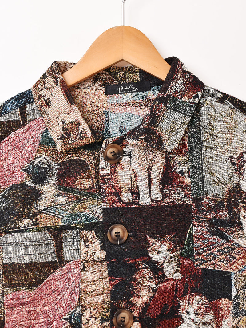 Meridian アニマル ネコ柄 ゴブラン織り ジャケット – 古着屋Top of
