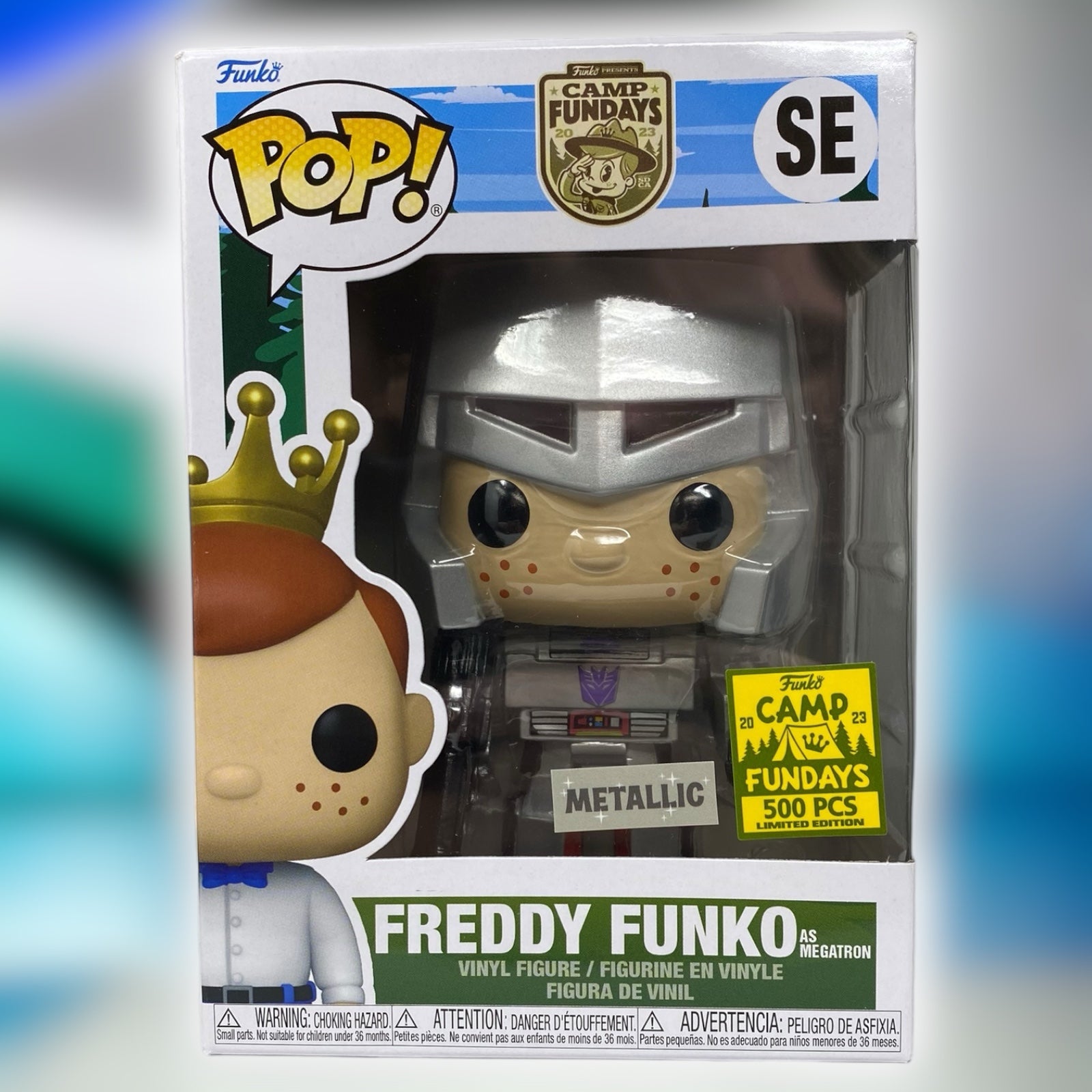 2023 Freddy Funko as Megatron SE, Metallic Camp Fundays – Toy Cabal