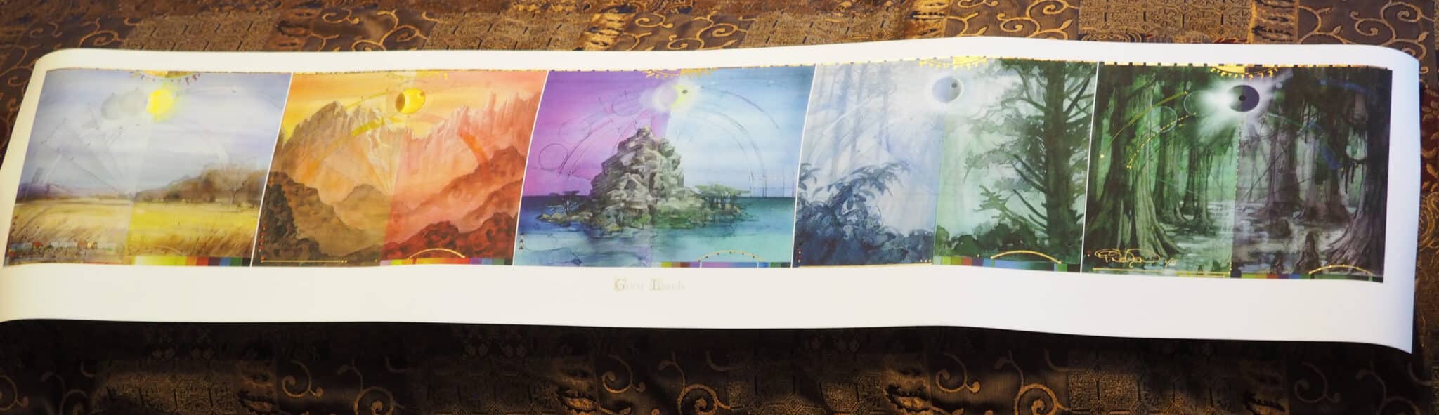 MtG: GURU LANDS Large 5' Gold Hand-Embellished CANVAS PRINT #2/5