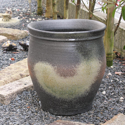 楽天市場】【ポイント10倍】信楽焼 大型 フラワーベース 窯肌 口広 17