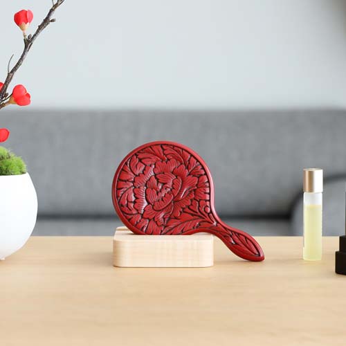 楽天市場】村上木彫堆朱 藤井漆工 姫手鏡 伝統工芸品 ハンドミラー