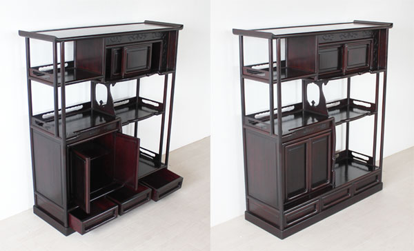 楽天市場】飾棚 漆仕上げ シタン材 唐木 地域限定 開梱設置送料無料