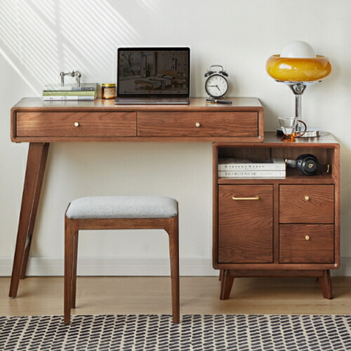 楽天市場】化粧台 伸縮ドレッサー 天然木 化粧テーブル オーク材 幅