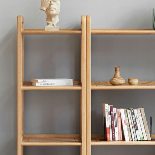 楽天市場】オープンラック 収納棚 オーク材 天然木 4段 ラック