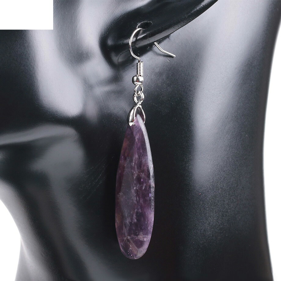 楽天市場】ビッグティアードロップアメジストステンレスピアス 1個販売