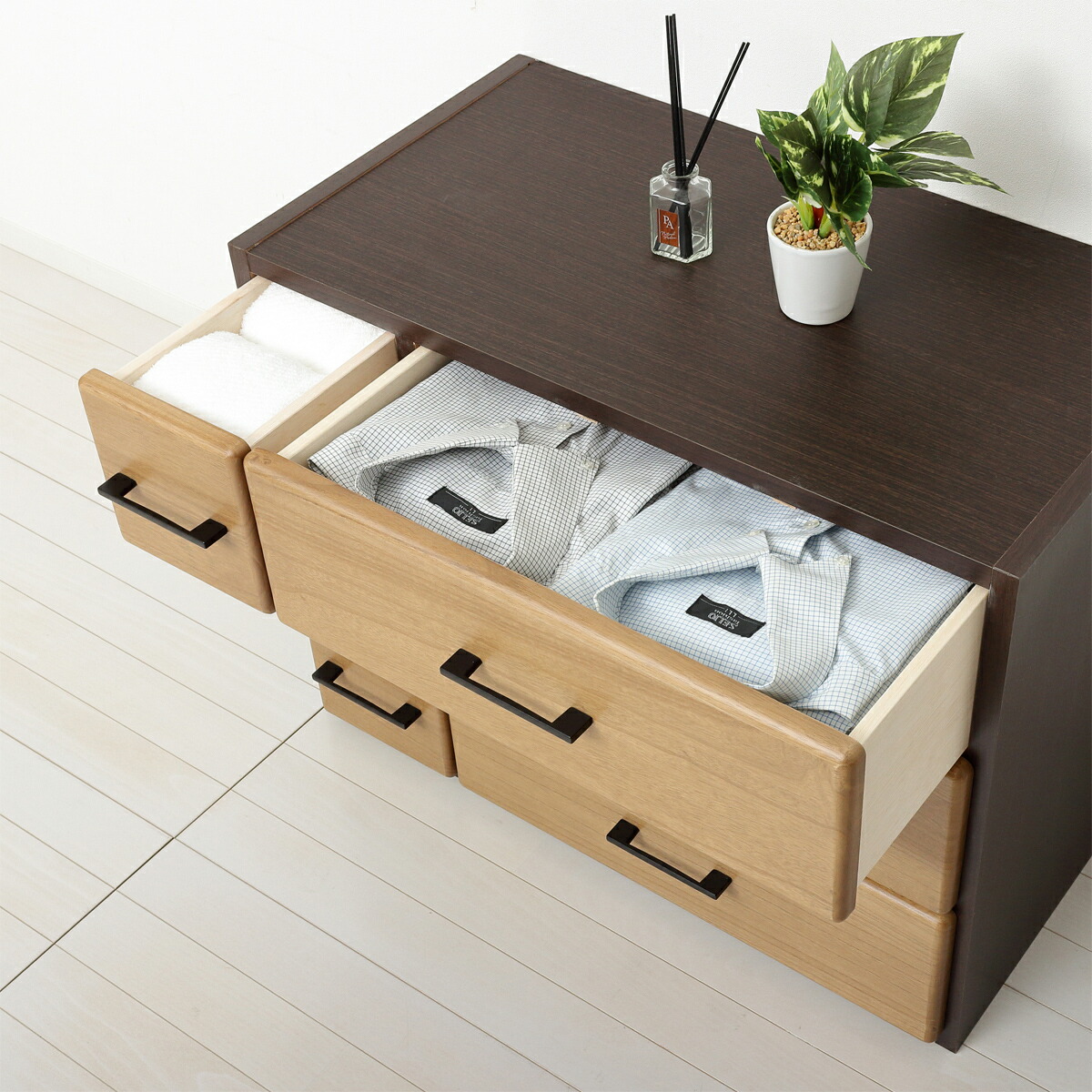 楽天市場】天然木自在チェスト6D W740 D410 H565 サイドチェスト