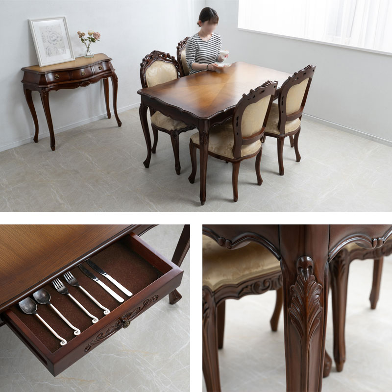 楽天市場】高級木材マホガニーを使用【ジェンヌ】シリーズ ダイニング