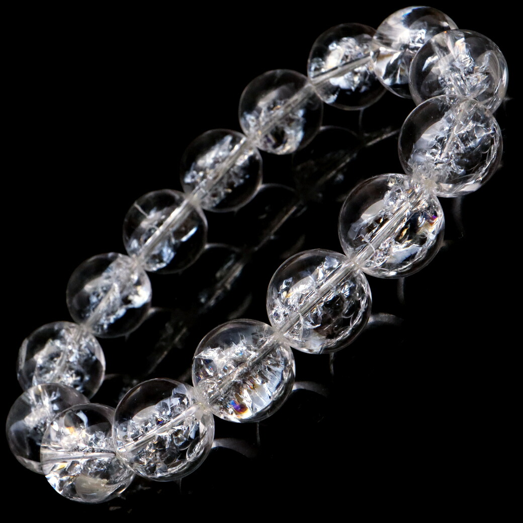 楽天市場】アイリスクォーツ 人工クラック ブレスレット 14mm 天然石