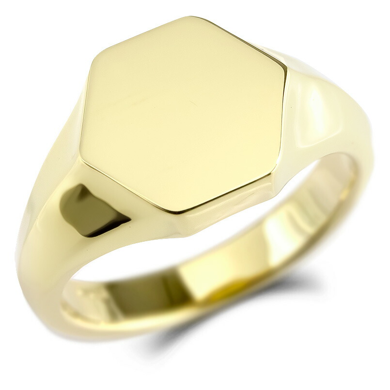楽天市場】18金 リング 印台 シグネットリング 指輪 イエローゴールド